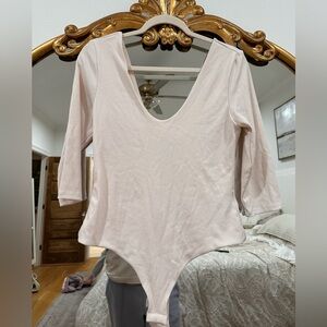 H&M Cream Ribbed Women's Bodysuit